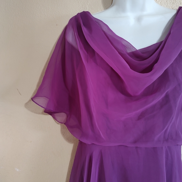 Vntg 80's Purple Chiffon Layered Polyester Prom Dress JCPENNEY Fashions Medium - Picture 10 of 13